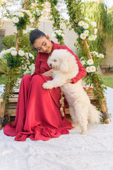 Alishba Kashif - CRIMSON FLOW - Red - Voile and Silk - 3 Piece